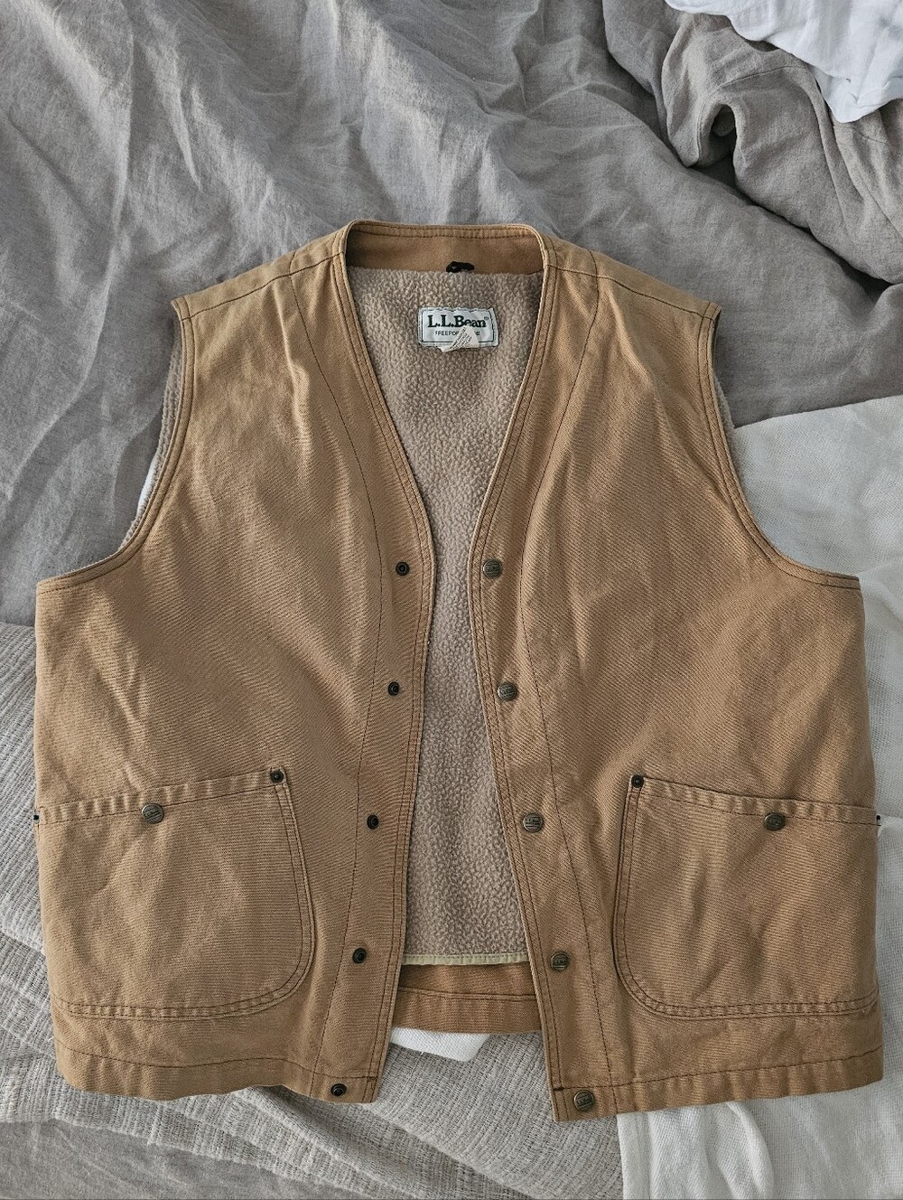 Vintage L.L. Bean Men's Duck Canvas Utility Vest Large